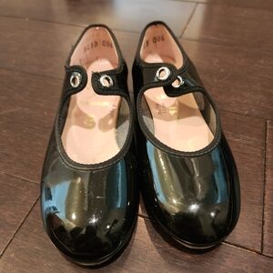 Capezio Black Shiny Tap Shoes Size 10M